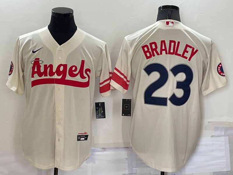 Men Los Angeles Angels 23 Bradley Cream City Edition Game Nike 2022 MLB Jersey